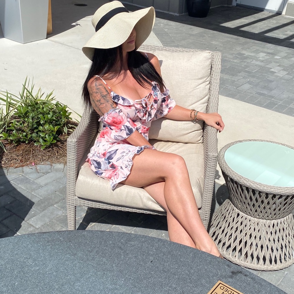 Floral lace front dress